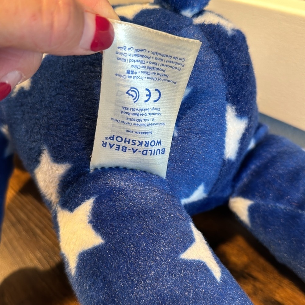 Build a Bear Stars and Stripes Stuffed Plush Blue Bear Stars USA Patriotic - Picture 7 of 7